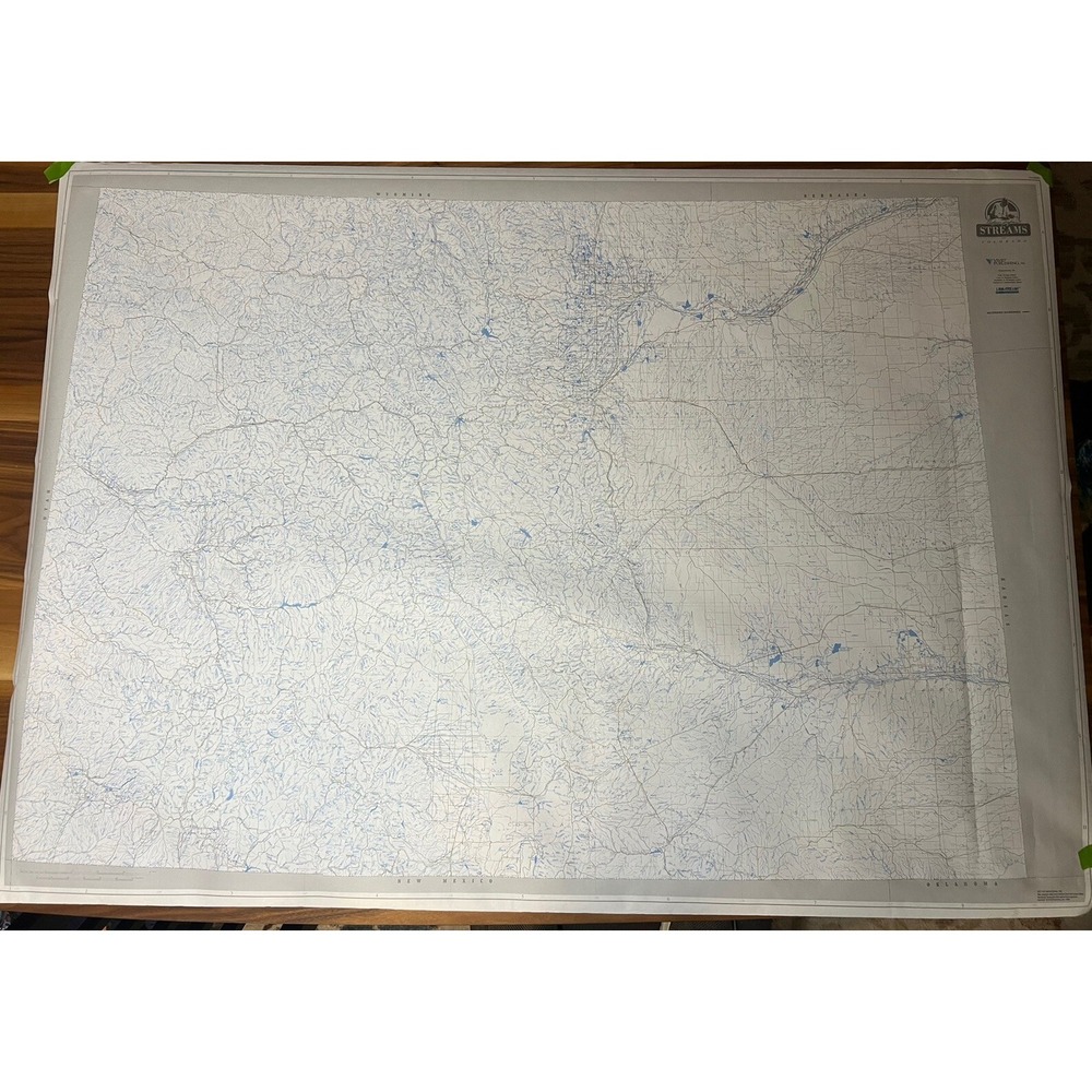 Vivid Publishing Streams Of Colorado Map Size 38.5"x53.5" All The Streams In CO